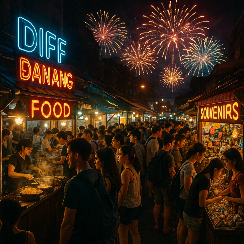 Local vendors and street food stalls benefiting from Diff Danang visitors.