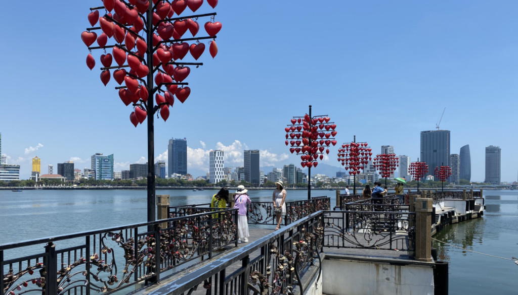 Popular photo corner on the Love Bridge