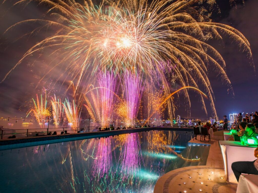 Rooftop fireworks experience